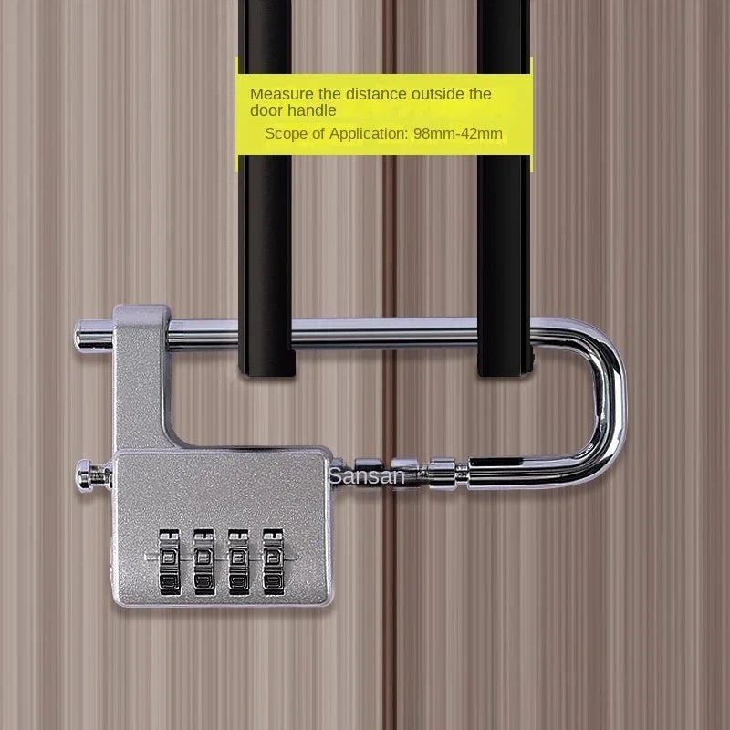 New Adjustable Lengthened U-shaped Lock File Cabinet Wardrobe Door Handle Lock Mechanical Password Lock Padlock Lock Head