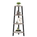 VASAGLE Corner Shelf Unit, 4-Tier Corner Shelf, Ladder Shelf for Living Room, Bookshelf or Plant Stand, Industrial Accent