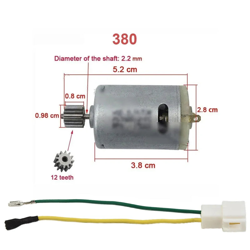 Motors For Kids Electric Car RS550 RS390 RS380 24V 12V 6V DL555 10/12 Teeth Children's Electric Vehicle Motor Replace Tool Part