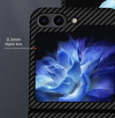 For Samsung Galaxy Z Flip 5 4 3 Case Hard carbon fiber Magnetic Wireless Charging Protective Back Cover For Samsung Z Flip5 4 3