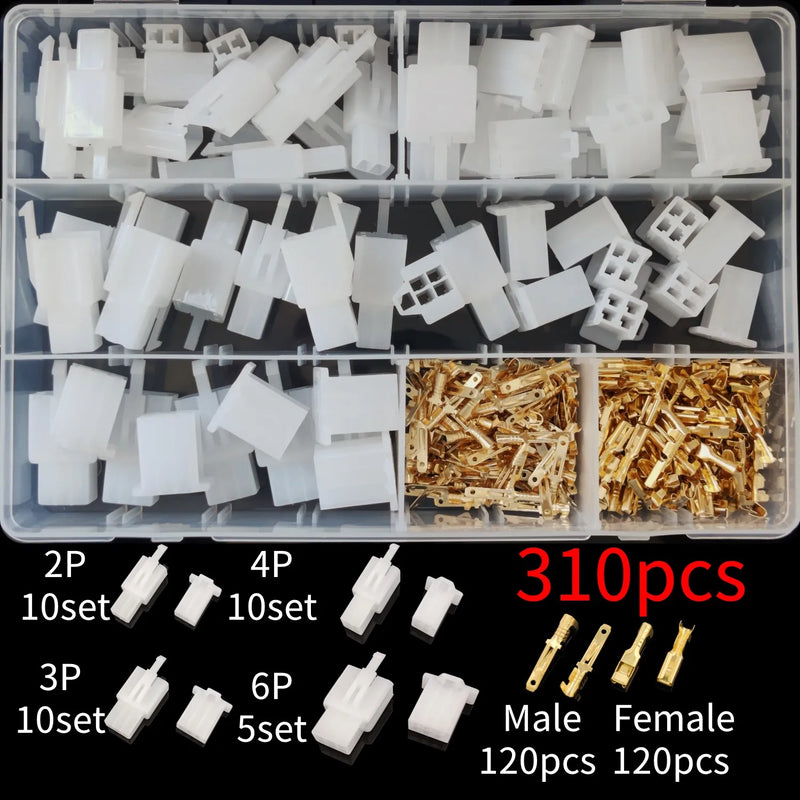 Car Motorcycle Electrical Connectors: 2.8mm 2 3 4 6 9 Pin Wire Terminal Hooks for Male & Female Terminals Assorted Kit