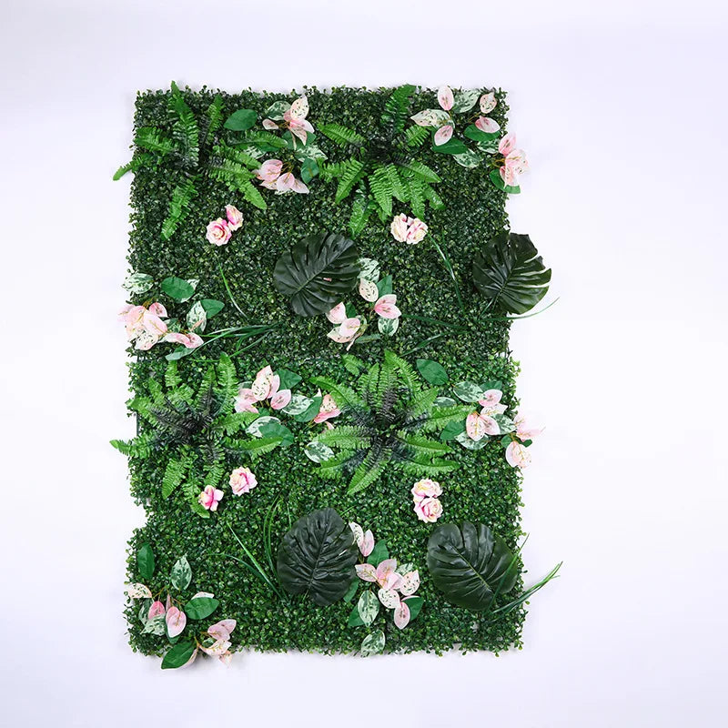 DIY Plastic Artificial Green Plants Wall Wedding Party Decoration Window Backdrop Photo Prop Christmas Flower Wall Customized