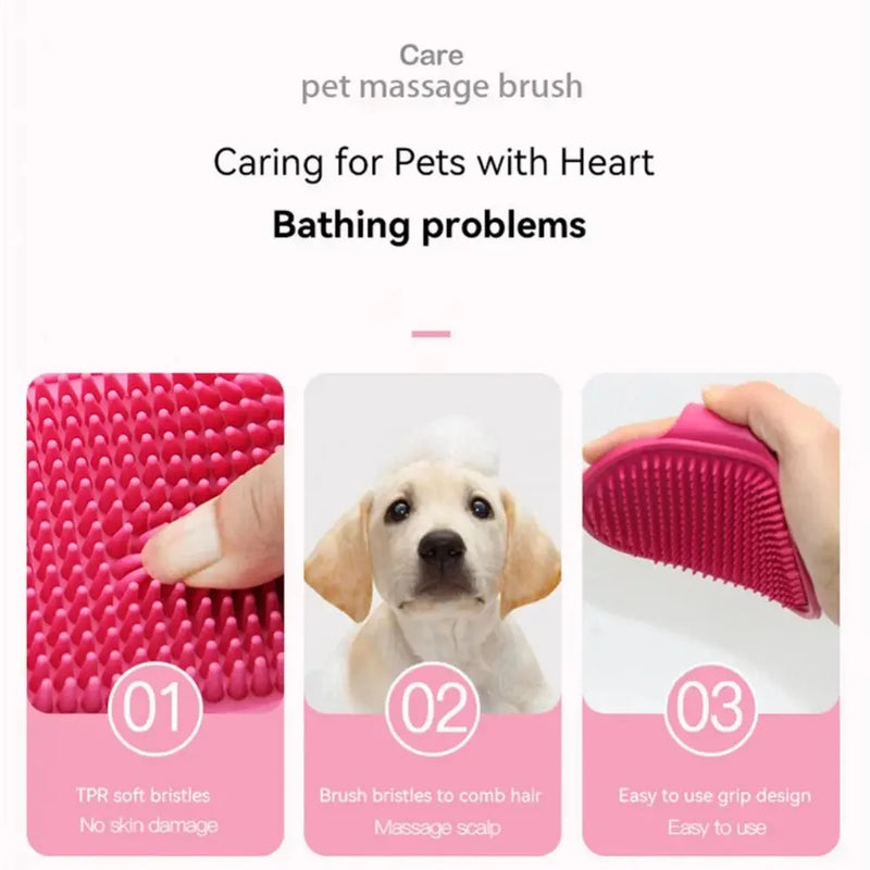 Soft Silicone Dog Cat Brush Pet Cleaning Brush Dog Cat Bathing Massage Gloves Comb Epilator Beauty Soft Pet Cleaning Supplies