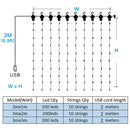 LED Curtain Garland Fairy Lights with 8 Modes for New Year Christmas Party Wedding Decoration