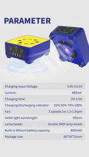 MECHANIC CUV-3 UV Curing Lamp and Cooling Fan Heat Dissipation for Mobile Phone Tablet Motherboard Green Oil Curing Repair Tools