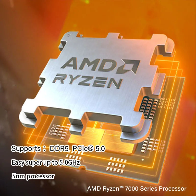 AMD Ryzen 7 7700 Processor 5.3GHz 8-Core 16-Thread 40MB Game Cache 5NM TDP 65W Socket AM5 Gaming CPU Integrated Graphics