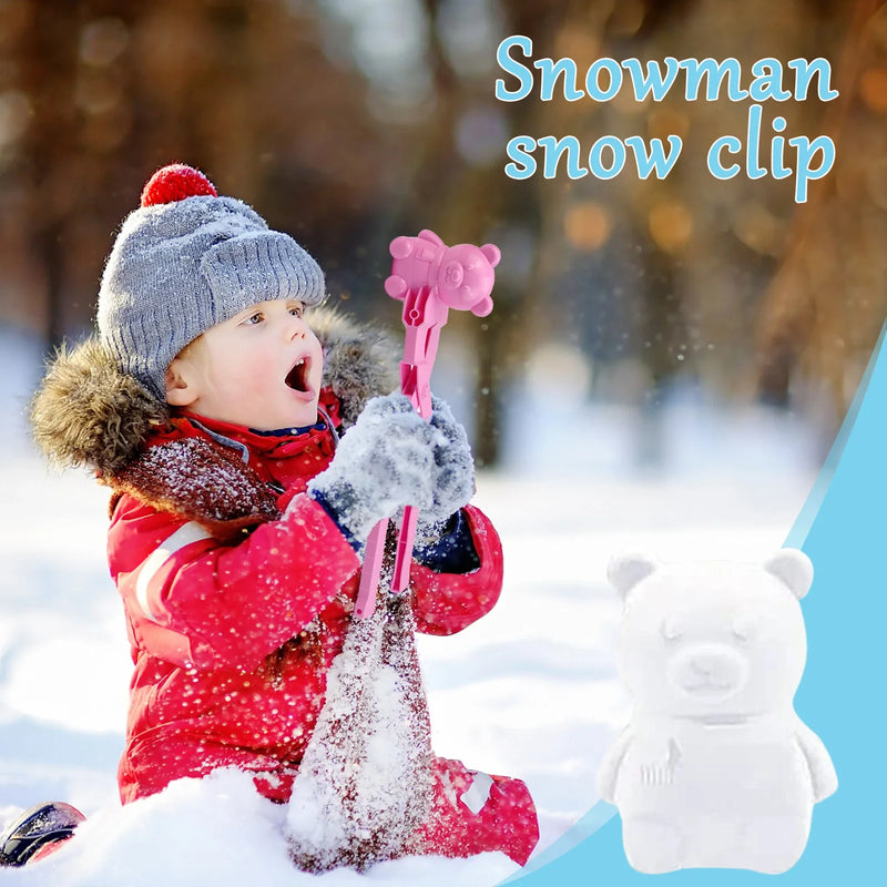 4PCS Snowball Clip Snow Grasping Clamps Tool Multi-shape Cartoon Snowballs  Grabber Snow Ball Maker Sports Toys for Kids