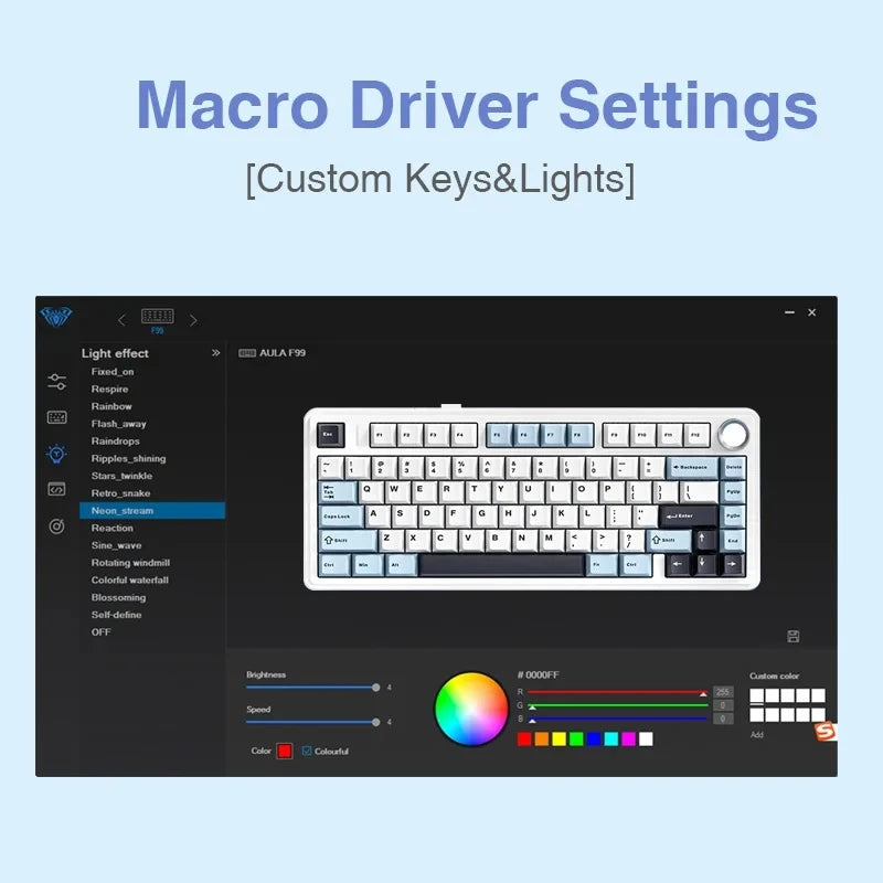 AULA F75 Mechanical Keyboard Wireless Bluetooth 2.4G Wired Tri-Mode Multifunctional Knob Hot Swap Laptop RGB PC Gaming keyboard