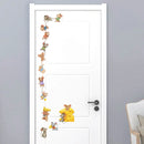 Cartoon Mouse Transport Cheese Wall Sticker Children Room Bedroom Background Home Decoration Wallpaper Self Adhesive Door Decals