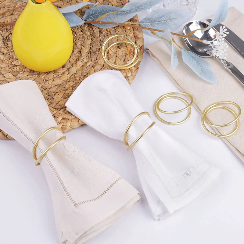 Exquisite Gold Napkin Ring Metal Napkin Rings for Wedding Party Dinner Hotel Table Decoration Napkins Holder