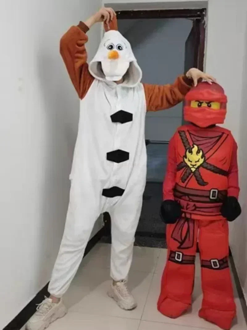 New Disney Cosplay Costume Frozen Olaf Snowman Pajamas Adult Children Jumpsuit Party Dress Fleece Cartoon Sleepwear Gifts Toys