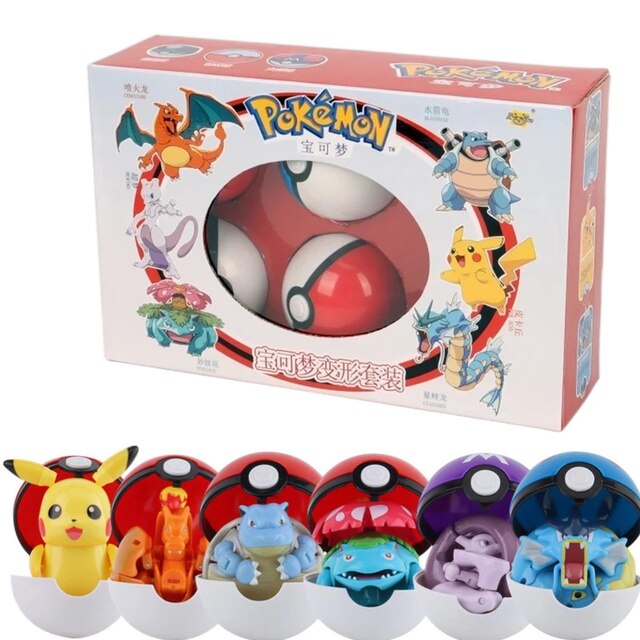 Pokemon Figures Ball Variant Model Pikachu Jenny Turtle Pocket Monsters Action Figure Toy Christmas Gift Box