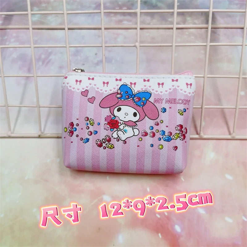 20 pcs/lot Sanrio Kawaii Melody Kuromi Cinnamoroll Pencil Case Cute Pencil Box Coin Purse Stationery Pen Bag School Supplies