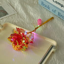 Valentine's Day LED Rose Creative Gold Foil Flower Artificial Flower for Home Decor Wedding Valentine's Day Mother's Day Gifts