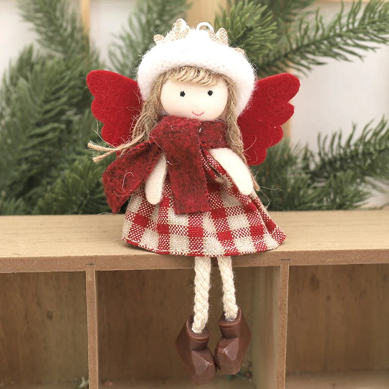 Plush Angel Doll Christmas Tree Pendant Decor Reindeer Snowman Santa Claus Doll New Year Kids Gift Christma Home Decor Navidad