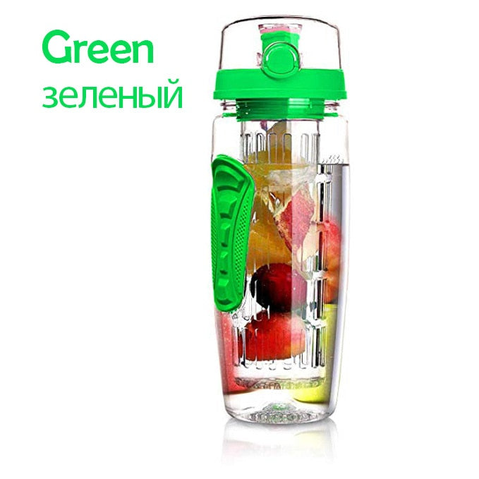 1000ml Water Fruit Bottle Bpa Free Plastic Sport Fruit Infuser Water Bottles with Infuser Juice Shaker Drink Bottle of Water