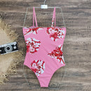 2025 New 2PC Push Up Women Bikini Set Skirt Floral Printed Bikinis Strappy Bandage Swimwear Brazilian Biquini Bathing Suit