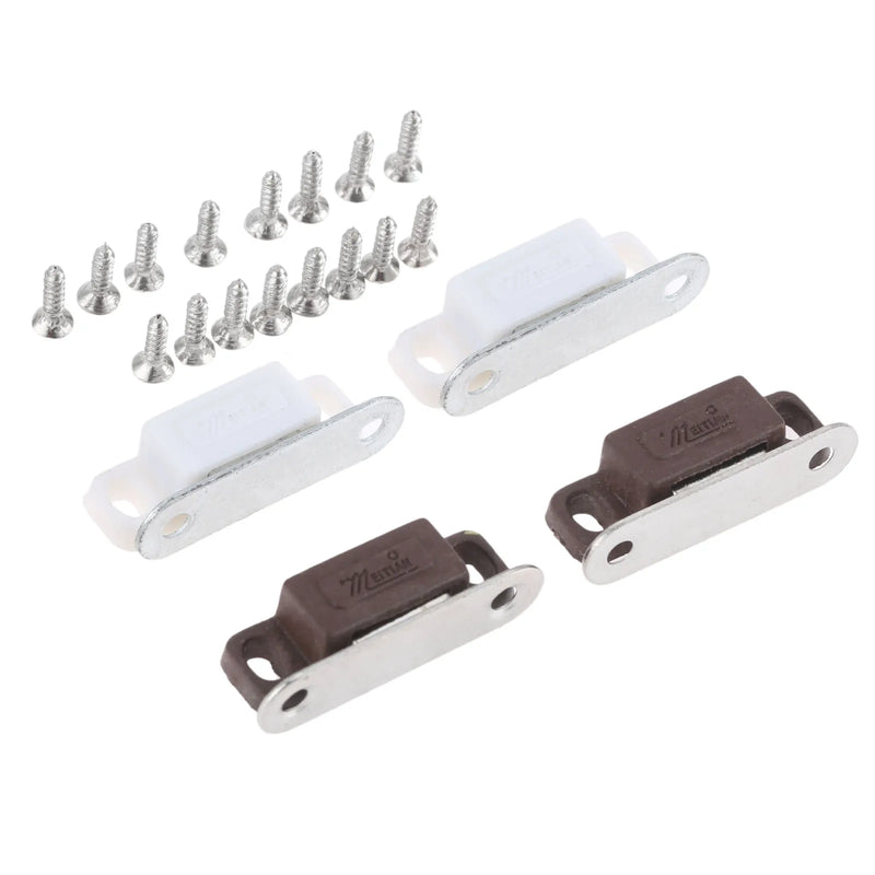 5 Pcs 27*10mm Magnetic Door Catches Kitchen Cupboard Wardrobe Cabinet Latch Catch with Screws Furniture Hardware White/Brown