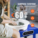 VEVOR 10in Pottery Wheel Machine Ceramic Forming Adjustable 60-300RPM Speed Manual LCD Panel Foot Pedal ABS Detachable Basin