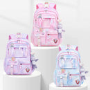 Waterproof Rainbow Schoolbag Student Girls Children's Princess Refrigerator Door Backpack Spine Protector Shoulder Bags Cute