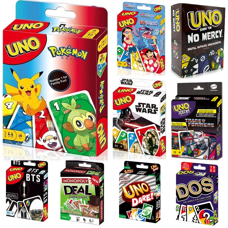New UNO FLIP! Pokemon Board Game Anime Cartoon Pikachu Figure Pattern Family Funny Entertainment UNO Cards Games Christmas Gift