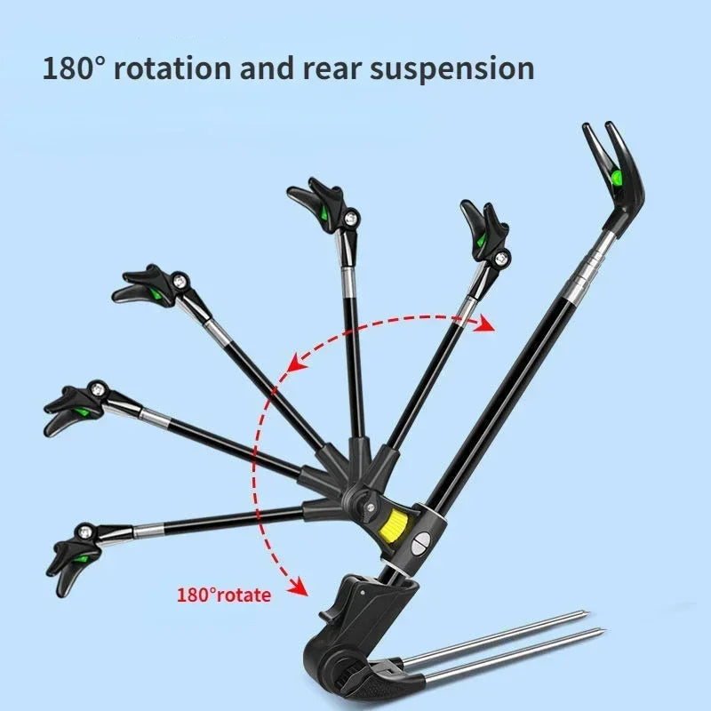 1.7M/2.1M/2.4M New Stainless Steel Thickened Telescopic Fishing Rod Bracket Fishing Rod Dual Purpose Bracket Fishing Rod Holder