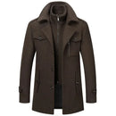 Men's autumn and winter business woolen coat fashion double collar cold jacket thick coat windproof
