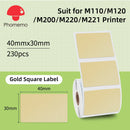Phomemo Mini Printer Thermal White/Color/Round/Transparent Sticker Self Adhesive Waterproof Sticker For M110 M220 M221 M120 M200