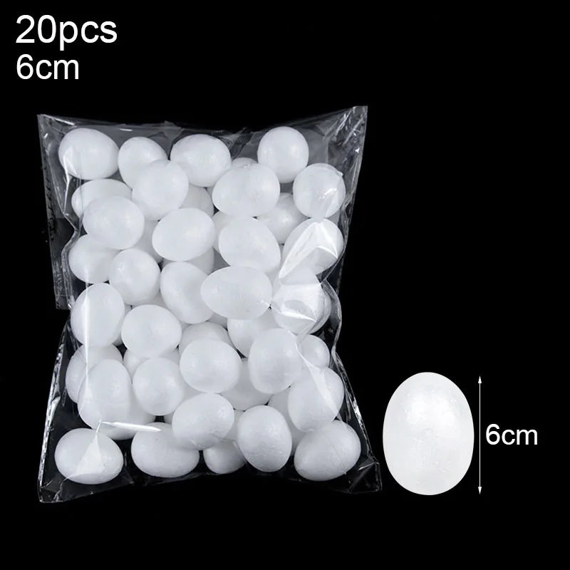 9/7/6/5cm Unfinished White Easter Eggs 20 Pcs Bird Pigeon Eggs Painted DIY Craft  Kids Gift Easter Party Deorations for Home