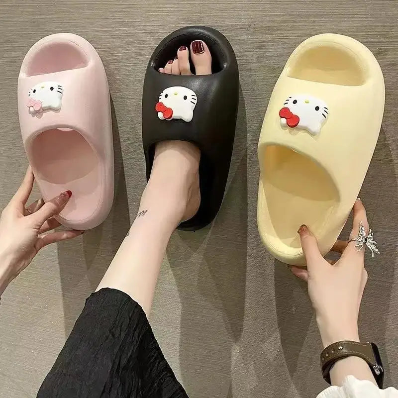 Hello Kitty Girls Home Thick-soled SlippersIndoor Bathroom Soft-soled Slippers Non-slip and Wear-resistant Bathroom Slippers