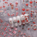 3pcs Valentine's Day embossed nail art stickers, easy application for nail decoration, DIY, gift, party makeup styling, Y2K