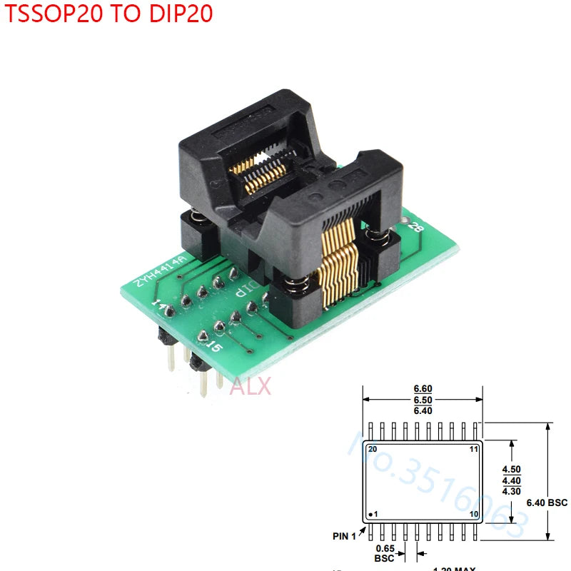 Sop8/Sop14/Sop16/Sop20/Sop28/44/Tssop8/Tssop16/Tssop20/Tssop28/TQFP32/LQFP44 To Dip Programmer Adapter Socket 150/208/173/300mil