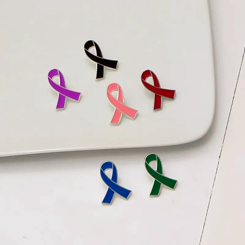 Yellow Ribbon Health Peace Enamel Pins Breast Cancer Red Hope Expectation Prevention Safe Return Badge Brooches For Relatives