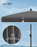 SONGMICS parasol, balcony shade, UPF 50 +, storage s bag, without Stand