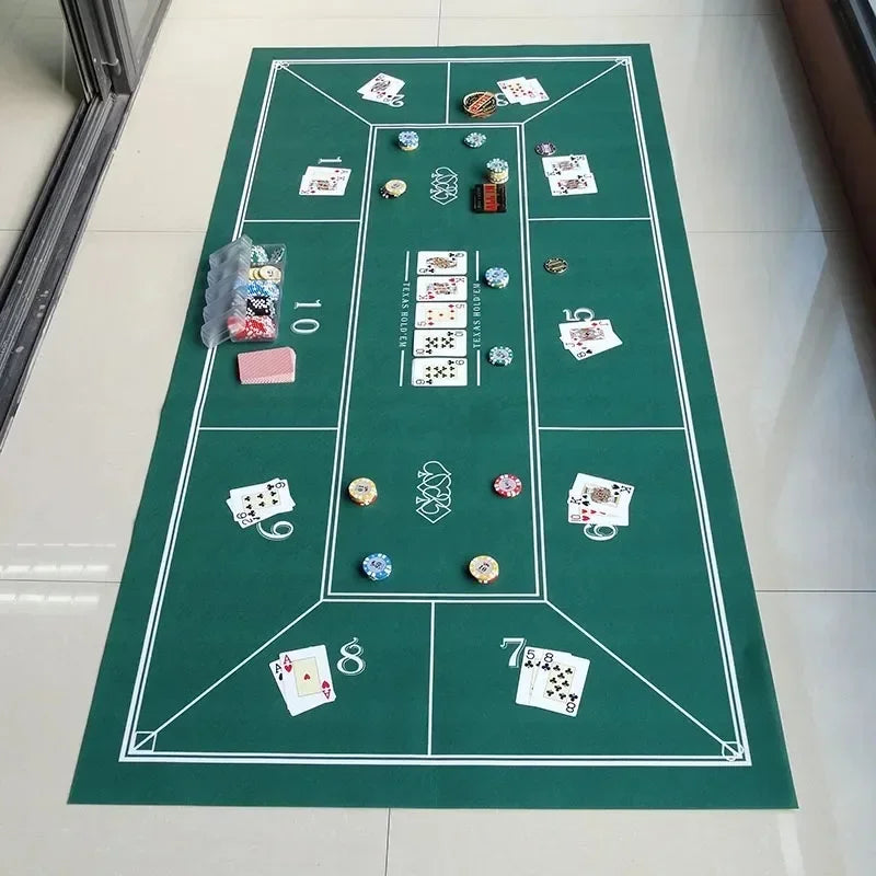 Texas Hold 'em Table Mat 180x90cm Non-woven Tablecloth Poker Card Game Table Cloth Casino Board Game Mat Poker Accessories