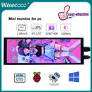 Wisecoco 7.84 Inch 1280x400 Portable mini LCD Monitor IPS Secondary Screen Computer Display for Laptop PC Raspberry pi 4 Aida64