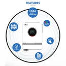 Anern 10.2KW Hybrid Inverter Off Grid Inverter 48v on Grid Solar Inverter Pure Sine Wave Bulit In 160A MPPT Solar Controller