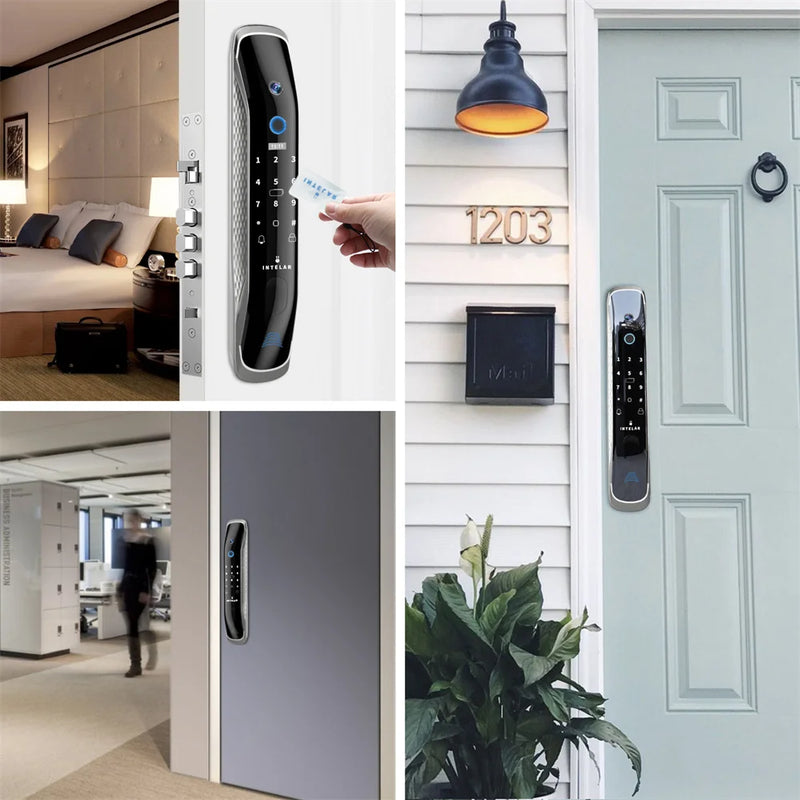 Smart Home Electronic Lock Wifi APP Fingerprint Biometric Card Tuya APP Digital Password Keyless Smart Door Lock Security