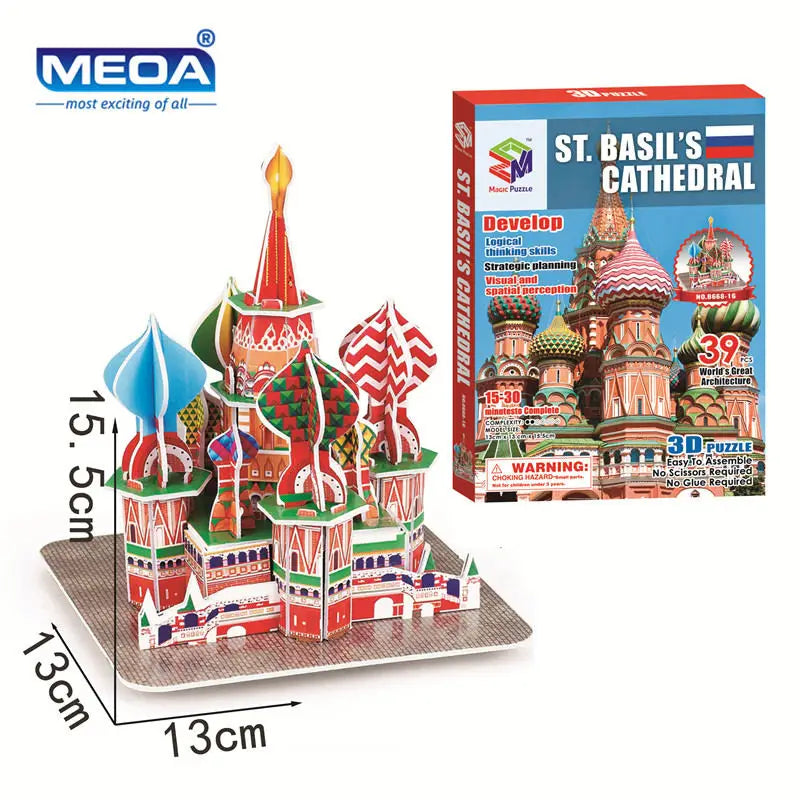 40 Style World Famous Architecture Building 3D Puzzle Model Construction Jigsaw Puzzles Toys For Kids Christmas Gift