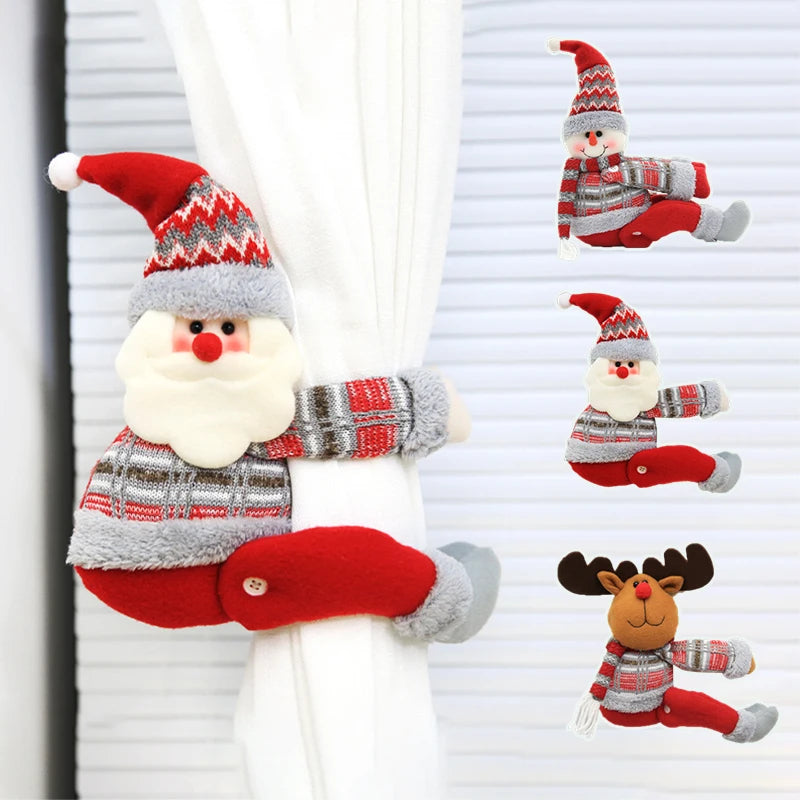 Christmas Decoration Curtain Strap Santa Claus Christmas Tree Ornament Home Decor Snowman Curtain Strap Party Supplies