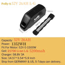 Ebike Battery Hailong Polly 36V 48V  20Ah 24Ah 25Ah 18650 21700 Electric Bike Batteria 14.4ah for500W 750W 1000W 1500W Motor