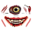 Halloween Scary Tattoo Stickers Crawl Scary Eye-catching Evil Unique Ghost Face Accessories Horror Movie Style Makeup Fake Scar