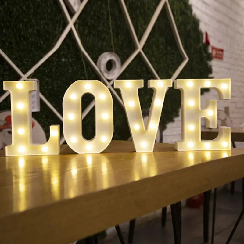 Ins Hot Sale 26 English Letter Led Light Design Lamp For Wedding Birthday Colorful Light Proposal Confession Surprise Night