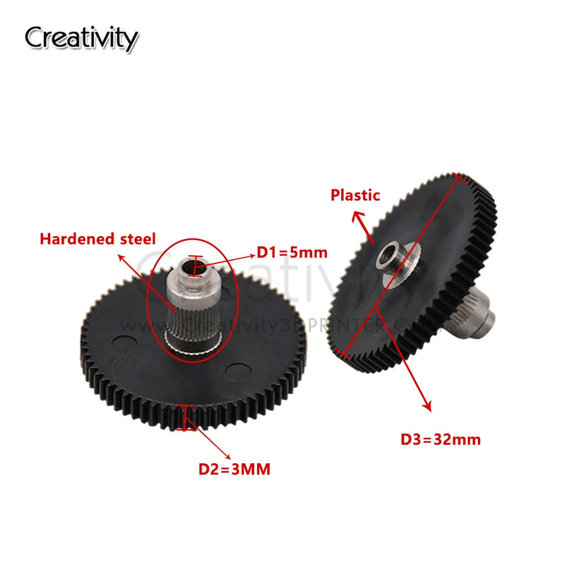 Upgraded Titan Aero Metal Extruder Idler Arm CNC Gear with 66 Teeth 1.75mm Prusa i3 Sidewinder X1 X2 Genius Extruder Parts