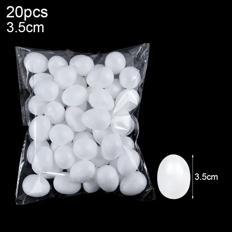9/7/6/5cm Unfinished White Easter Eggs 20 Pcs Bird Pigeon Eggs Painted DIY Craft  Kids Gift Easter Party Deorations for Home