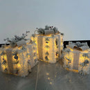 3pcs Christmas Glowing Gift Box With Bow Folding Luminous Box Ornaments For Home Party Desktop Christmas Decoration 2023 Navidad