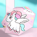 Children Automatic Umbrella Rain Kids Lovely Unicorn Folding Umbrellas Windproof Black Coating Anti UV Parasol Girl Boy Umbrella