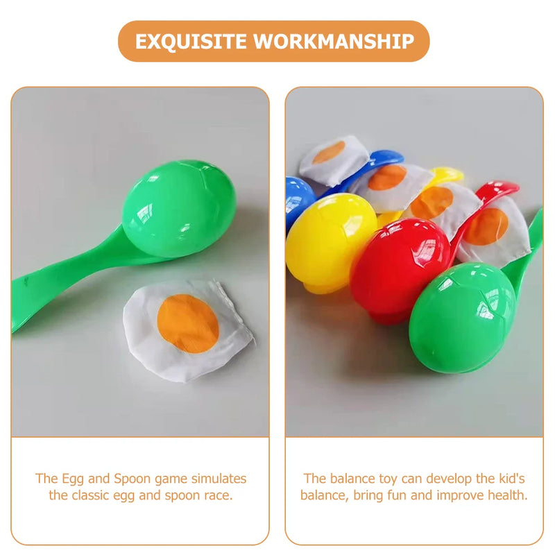 4 Pcs Spoon Egg Toy Children's Toys Outdoor Playset Party Games for Kids Spoons Birthday Balance and Race Plastic