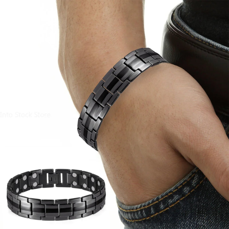 Fashion Jewelry Healing FIR Magnetic Titanium Bio Energy Bracelet For Men Blood Pressure Accessory Women Bracelets Gifts