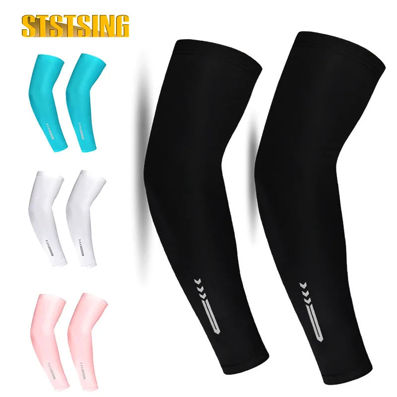 1Pair UV Sun Protection Cooling Arm Sleeves for Men & Women - UPF 50 Sports Compression Cooling Athletic Sports Sleeve for Golf